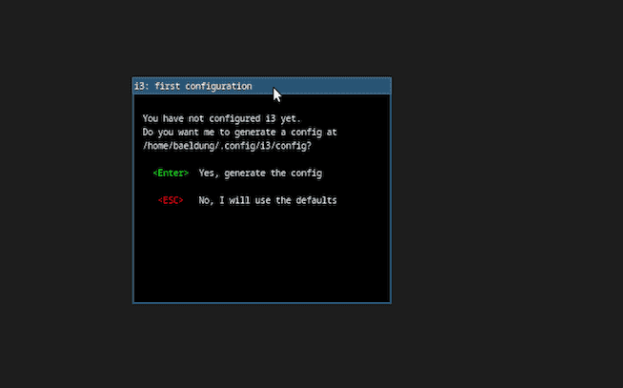 i3-wm installation - i3-wm wizard to generate config